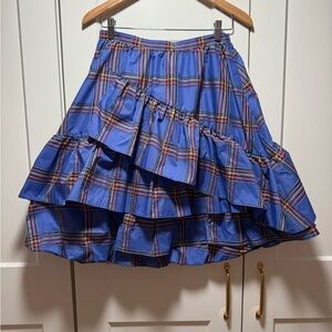 Anthropologie Maeve Asymmetrical Blue and Red Skirt